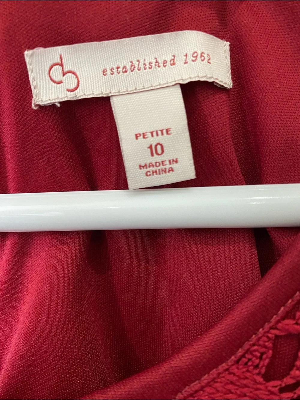 Dressbarn Red Crochet Dress with Tie Sleeves - Picture 5 of 5